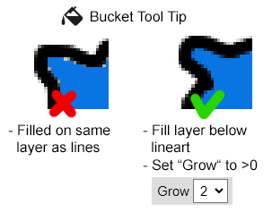 The Grow setting for Kleki's paint bucket