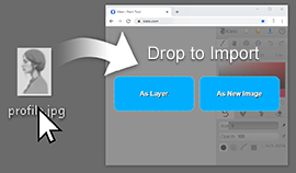 Importing an image into Kleki